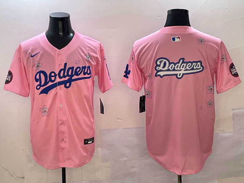 Men Los Angeles Dodgers Blank Pink Sakura Edition 2025 Nike MLB Jersey style 13->los angeles dodgers->MLB Jersey